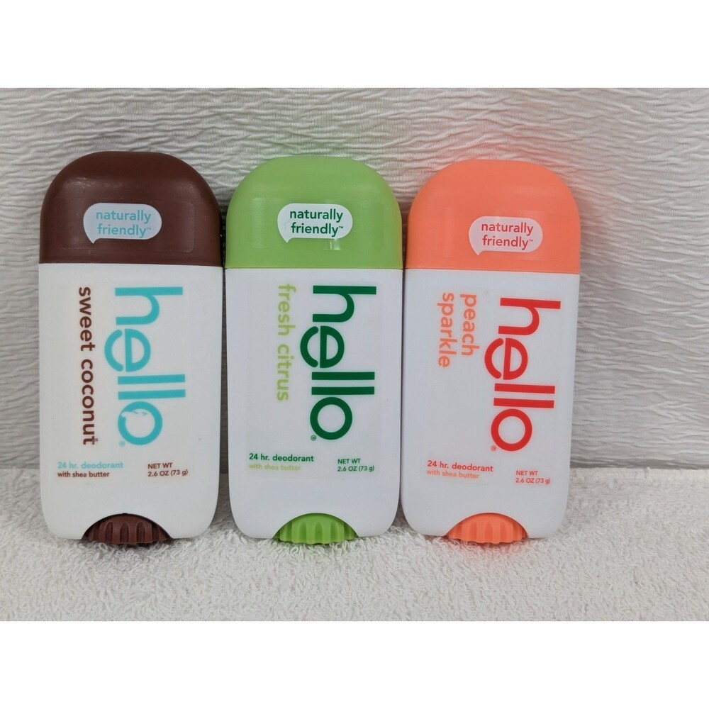 Hello - Deodorant - Citrus - Coconut - Peach - 2.6 oz - 3 Pack